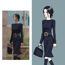 Корейская Драма 예지 지 2020 облегающее женское платье с длинным