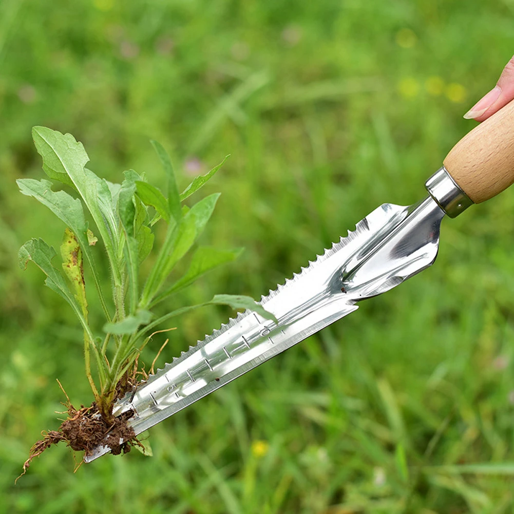 Stainless Steel Weeding Shovel with Wooden Handle Multi Hand Tool Garden Cutter Digging Plant Transplanting Weeding Tools
Stainless Steel Weeding Shovel with Wooden Handle Multi Hand Tool Garden Cutter Digging Plant Transplanting Weeding Tools