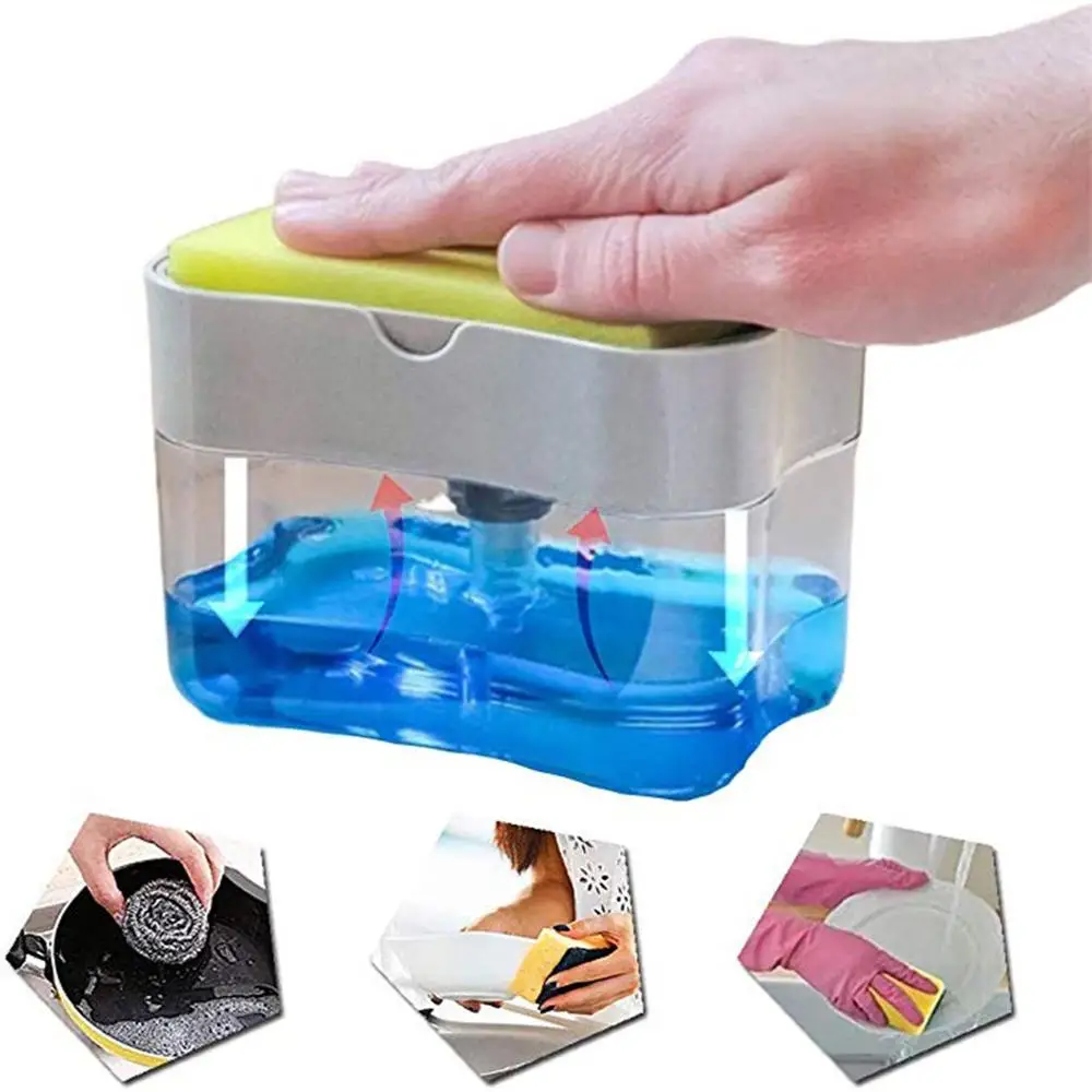 Creative 400ml Soap Dispenser Soap Pump Sponge Caddy 2 In 1 Kitchen Manual Press Liquid Soap Dispenser with Washing Sponge Tools
Creative 400ml Soap Dispenser Soap Pump Sponge Caddy 2 In 1 Kitchen Manual Press Liquid Soap Dispenser with Washing Sponge Tools