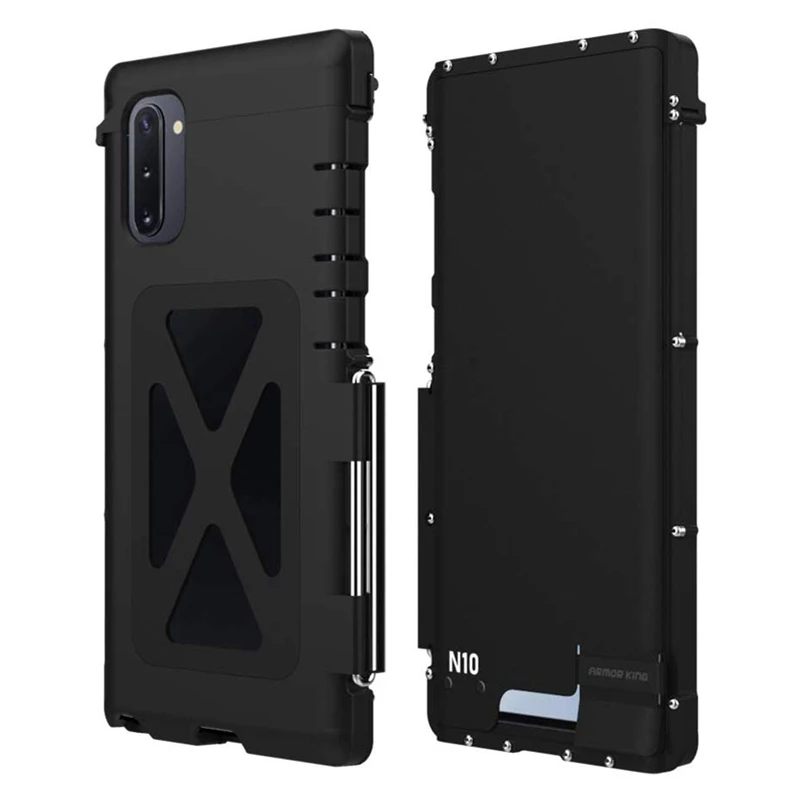 ARMOR KING Luxury Stainless Steel Metal Flip Protective Shockproof Case Heavy Duty Cover for Samsung Galaxy Note 10
ARMOR KING Luxury Stainless Steel Metal Flip Protective Shockproof Case Heavy Duty Cover for Samsung Galaxy Note 10