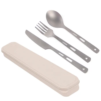 Kitchen Spoon Fork Knife Titanium Cutlery Set Picnic Tableware Lightweight Cookware Kit 3 pcs t Inculde Case for Home/Travel
Kitchen Spoon Fork Knife Titanium Cutlery Set Picnic Tableware Lightweight Cookware Kit 3 pcs t Inculde Case for Home/Travel