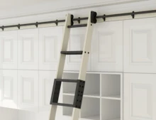 Unfinished Pine Wood Sliding Library Ladder with Metal Step Rolling Ladder,Height 108" 120", No Sliding Hardware
Unfinished Pine Wood Sliding Library Ladder with Metal Step Rolling Ladder,Height 108" 120", No Sliding Hardware