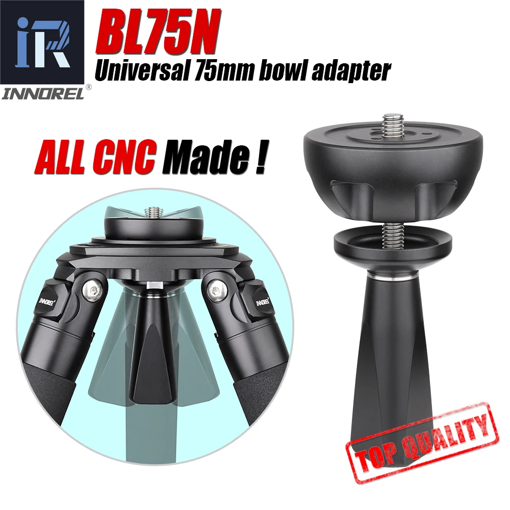 BL75N 75mm Universal Aluminum Alloy Bowl Adapter Half Ball Flat to Tripod Bowl for Tripod Fluid Head DSLR Camera All CNC Made
BL75N 75mm Universal Aluminum Alloy Bowl Adapter Half Ball Flat to Tripod Bowl for Tripod Fluid Head DSLR Camera All CNC Made