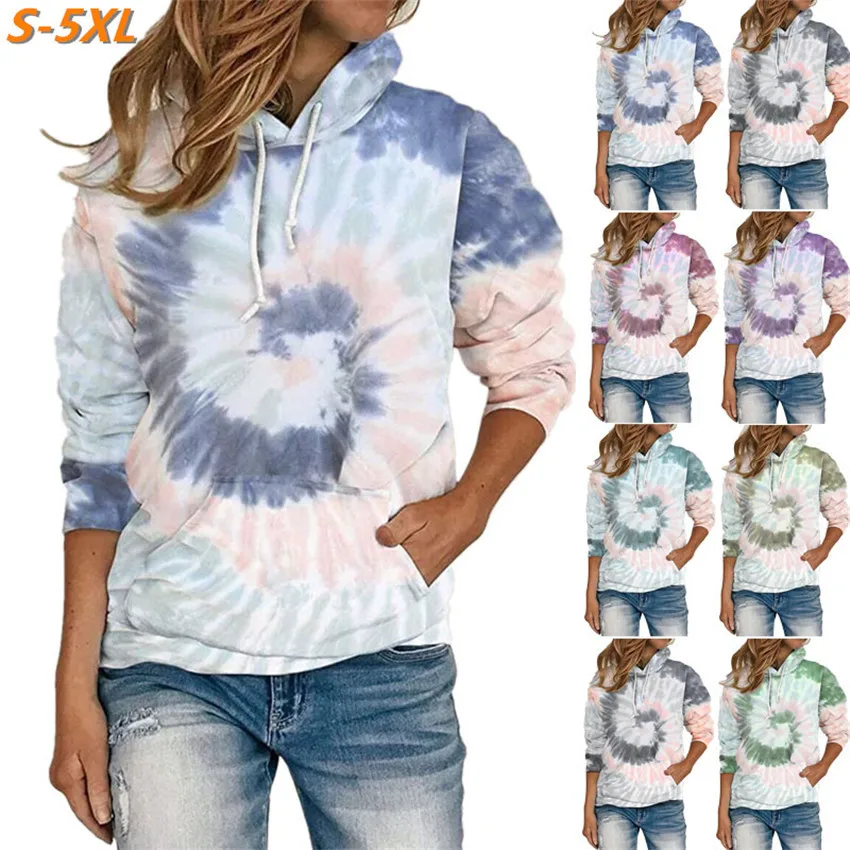 Loose Tie Dye Printed Hooded Long Sleeved Sweater 2020 European And American Cross Border Foreign Trade Women's Sweater
Loose Tie Dye Printed Hooded Long Sleeved Sweater 2020 European And American Cross Border Foreign Trade Women's Sweater