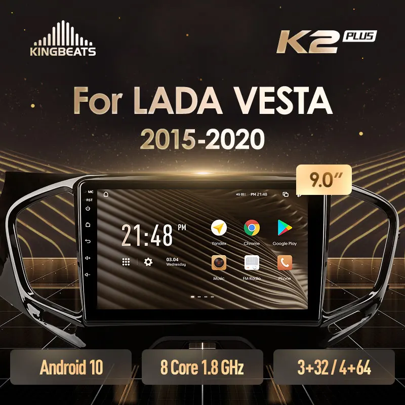 KingBeats штатное головное устройство For LADA Vesta Cross Sport 2015 2020 GPS Android 10 автомагнитола на