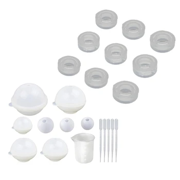 Round Sphere Silicone Resin Molds,8Pcs Epoxy Resin Ball Molds with Nonstick Silicone Mixing Cup & Silicone Ring Mold 9Pcs Resin
Round Sphere Silicone Resin Molds,8Pcs Epoxy Resin Ball Molds with Nonstick Silicone Mixing Cup & Silicone Ring Mold 9Pcs Resin