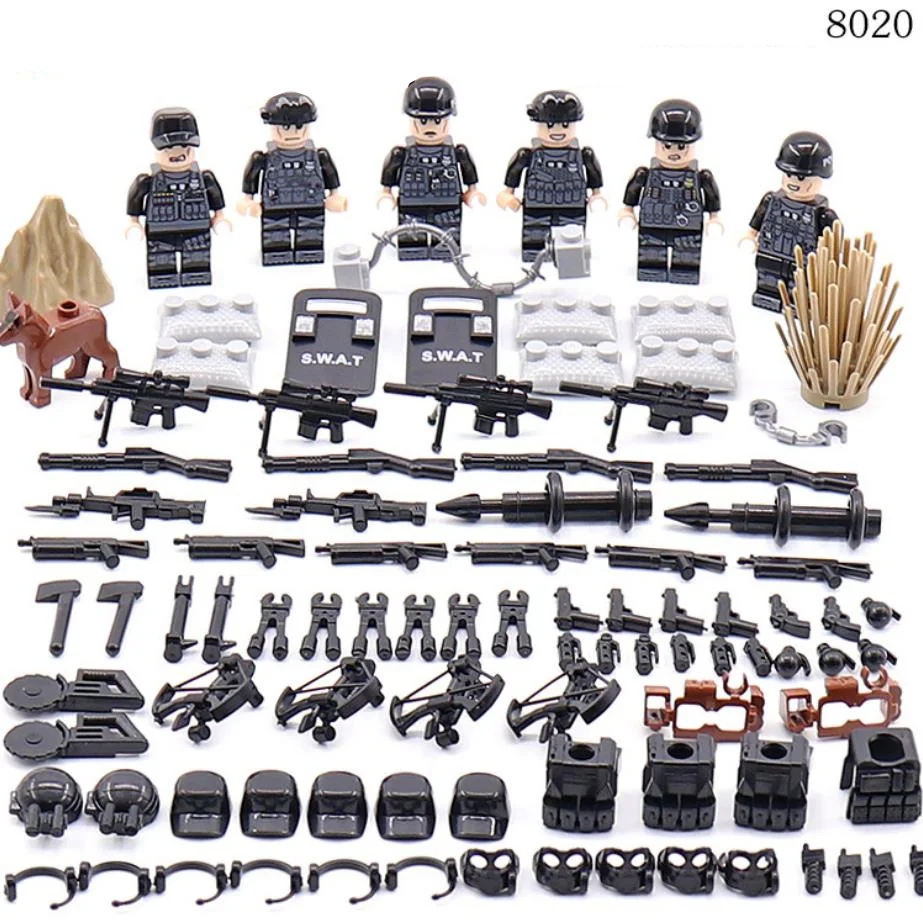 New Modern LegoINGlys Military SWAT Figures Building Blocks Police Forces Antigang Army Minifigure Weapon Gun Bricks Toys Gifts
New Modern LegoINGlys Military SWAT Figures Building Blocks Police Forces Antigang Army Minifigure Weapon Gun Bricks Toys Gifts