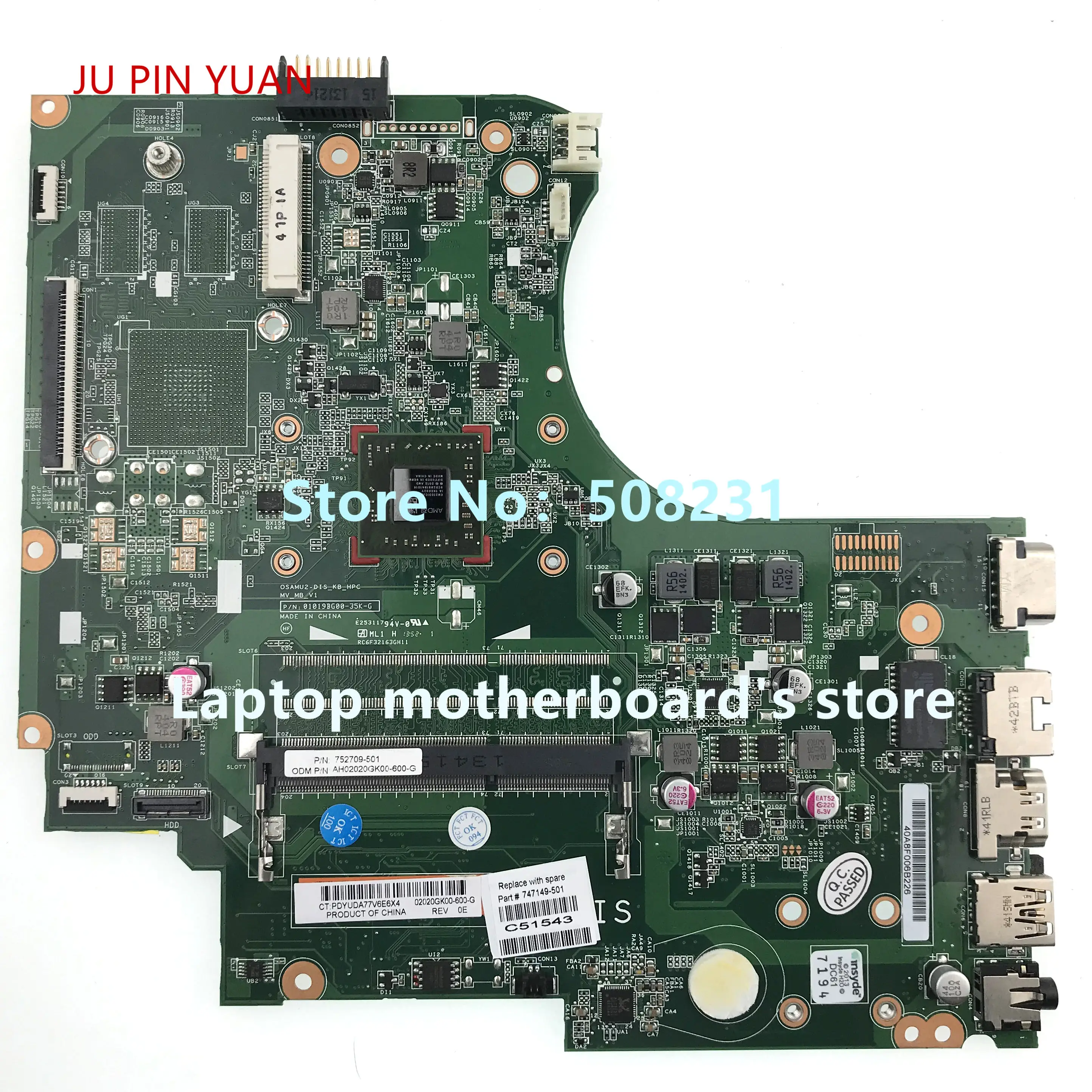 747149-001 752709-501 Laptop Motherboard 747149-601 747149-501 for HP 255 G2 15-D with E1-2100 100% Fully Tested
747149-001 752709-501 Laptop Motherboard 747149-601 747149-501 for HP 255 G2 15-D with E1-2100 100% Fully Tested
