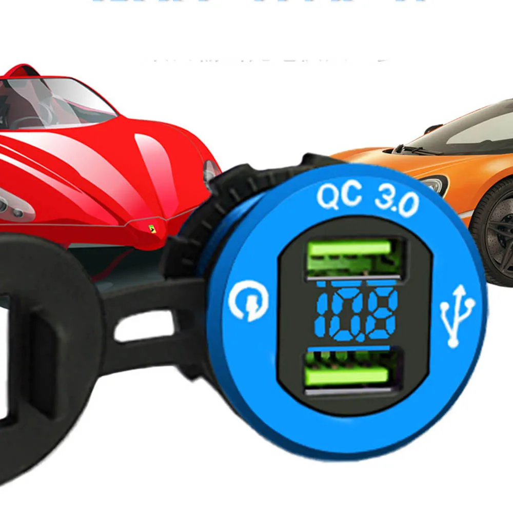 12V-24V Dual USB Car Charger QC3.0 Fast Charging Socket Adapter Car Motorcycle Waterproof USB Socket Charger
12V-24V Dual USB Car Charger QC3.0 Fast Charging Socket Adapter Car Motorcycle Waterproof USB Socket Charger