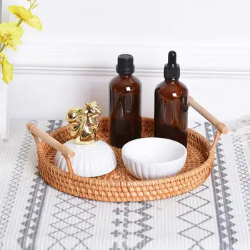 Handmade Fruit Basket Tea Tray Rattan Weaving Bread Storage Organizer For Kitchen Food Picnic Container Round Decor Panier Osier
Handmade Fruit Basket Tea Tray Rattan Weaving Bread Storage Organizer For Kitchen Food Picnic Container Round Decor Panier Osier