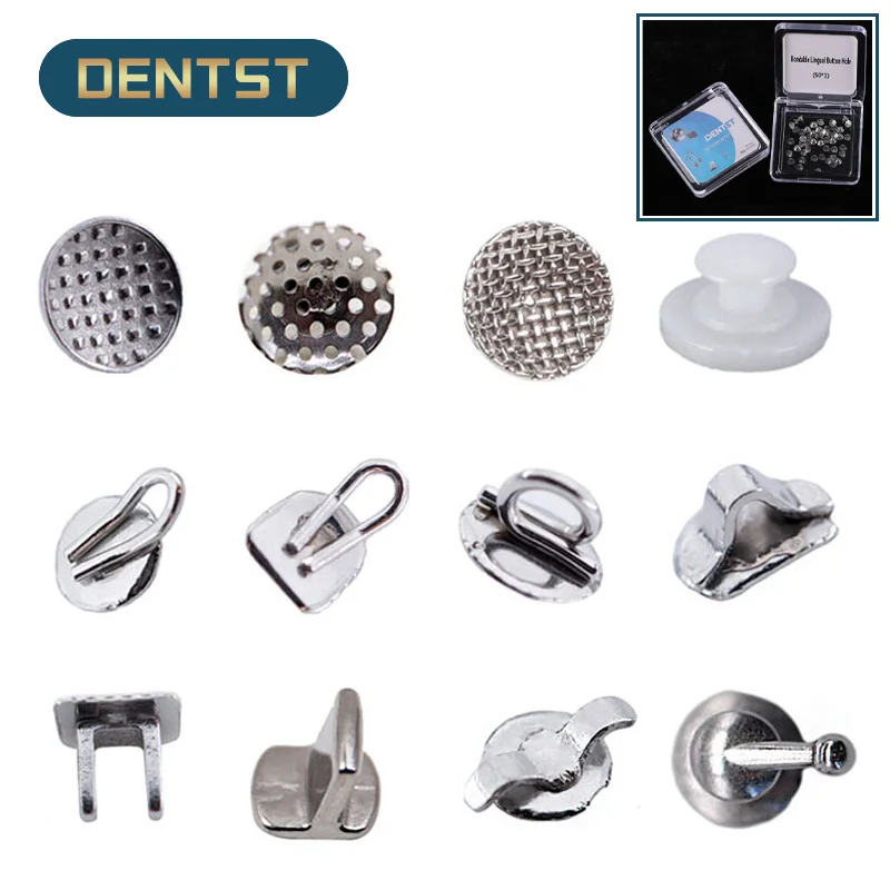 

Dental Orthodontic Lingual Buttons Ceramic Composite Bondable Traction Hook Braces Brackets Ortodoncia Materiales 50pcs/box