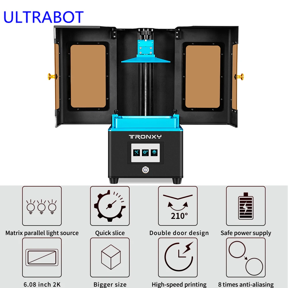 New 2K Monochrome LCD Matrix UV Resin Module SLA Photocuring 3D Printer Kit with Air Filtration System and 360° Visual Printing
New 2K Monochrome LCD Matrix UV Resin Module SLA Photocuring 3D Printer Kit with Air Filtration System and 360° Visual Printing