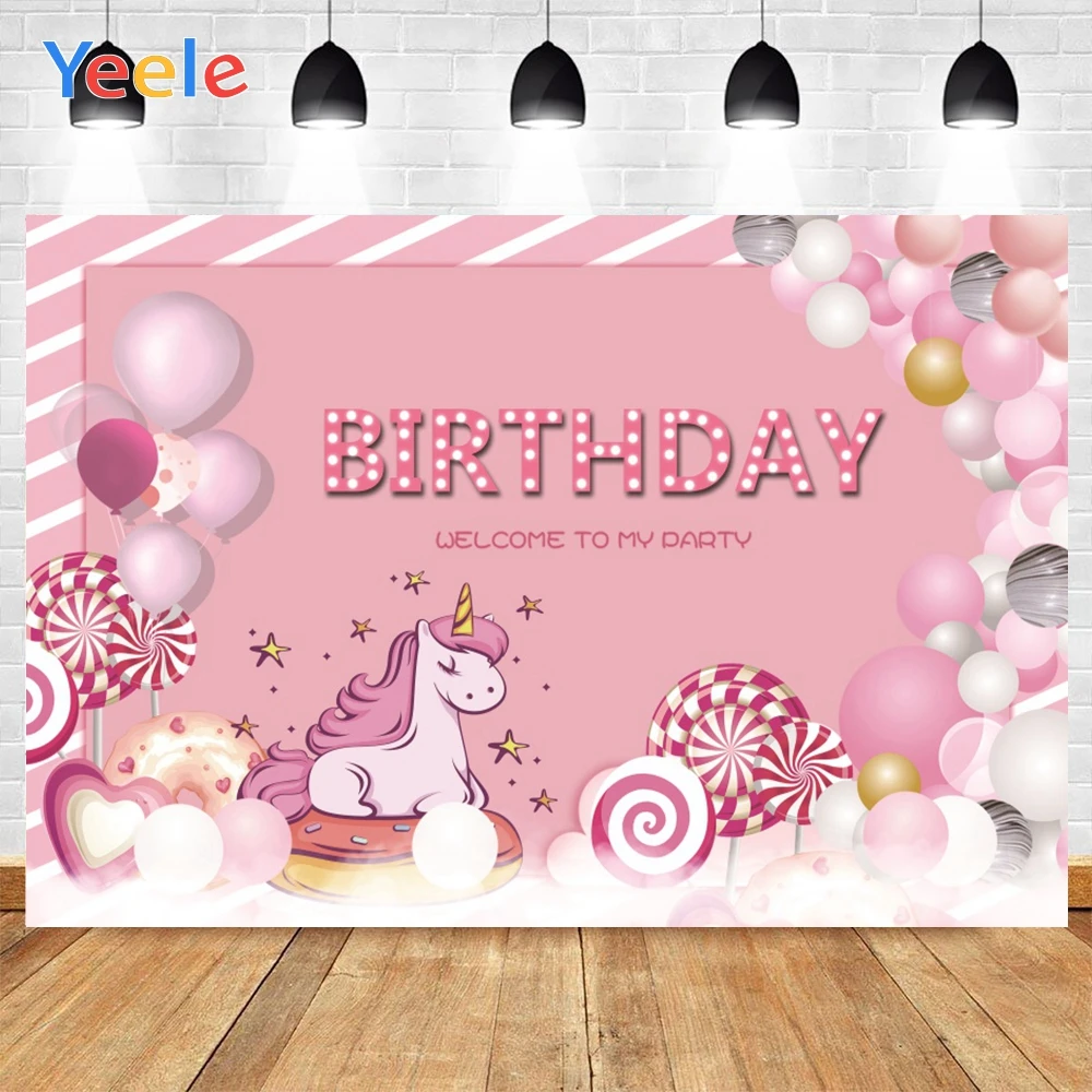 Yeele Baby Girl Birthday Unicorn Balloons Candy Background Photophone Photography Photo Studio for Decoration Customized Size
Yeele Baby Girl Birthday Unicorn Balloons Candy Background Photophone Photography Photo Studio for Decoration Customized Size