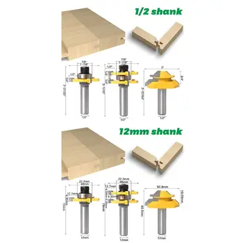 3pcs/set 12mm 1/2" Shank Tongue and Groove Router Bit Tool with 45° Lock Miter Wood Cutting Milling
3pcs/set 12mm 1/2" Shank Tongue and Groove Router Bit Tool with 45° Lock Miter Wood Cutting Milling