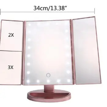 LED Touch Screen 22 Light Makeup Mirror Table Desktop Makeup Magnifying Cosmetic Beauty Mirrors 3 Folding Adjustable Mirror
LED Touch Screen 22 Light Makeup Mirror Table Desktop Makeup Magnifying Cosmetic Beauty Mirrors 3 Folding Adjustable Mirror