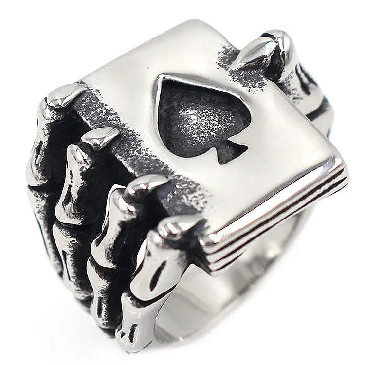 AsJerlya Spades Card Poker Skeleton Hand Claw Biker Ring Vintage Punk Mens Ring Skull Claw Ring For Unisex Rings
AsJerlya Spades Card Poker Skeleton Hand Claw Biker Ring Vintage Punk Mens Ring Skull Claw Ring For Unisex Rings