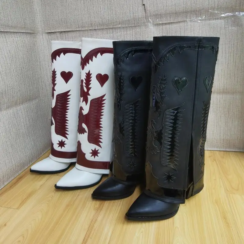 Wide tube Western Cowboy Boots Knee high Fashion Embroidery Genuine Leather Punk Short Boots Autumn Winter New Women's Shoes
Wide tube Western Cowboy Boots Knee high Fashion Embroidery Genuine Leather Punk Short Boots Autumn Winter New Women's Shoes