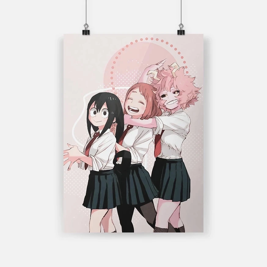 Холст с HD печатью Bnha Girls Ochaco Tsuyu Ashido настенный художественный плакат картины для