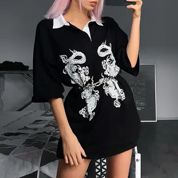 Rosetic Dragon Print Tshirt Women Gothic Streetwear Casual Half Sleeve Tops Tees Female T-shirts Summer Black White Tee Shirt 
Rosetic Dragon Print Tshirt Women Gothic Streetwear Casual Half Sleeve Tops Tees Female T-shirts Summer Black White Tee Shirt