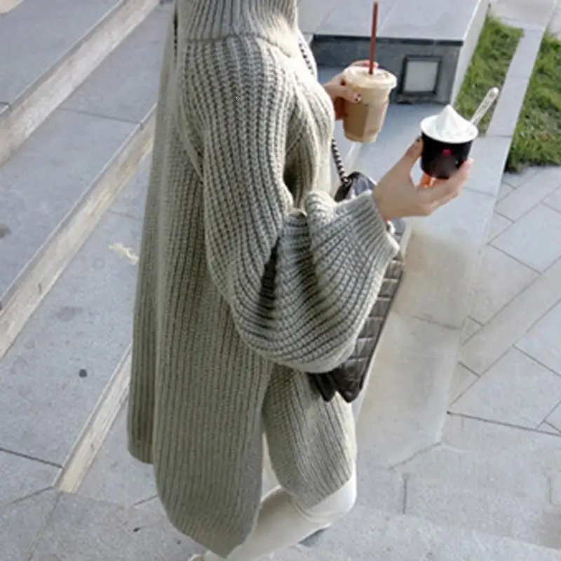 Fall Winter Women Lantern Sleeve Thick Warm Sweater Pullover Solid Oversize Loose Sweaters Empire Knitted Turtleneck Jumpers
Fall Winter Women Lantern Sleeve Thick Warm Sweater Pullover Solid Oversize Loose Sweaters Empire Knitted Turtleneck Jumpers