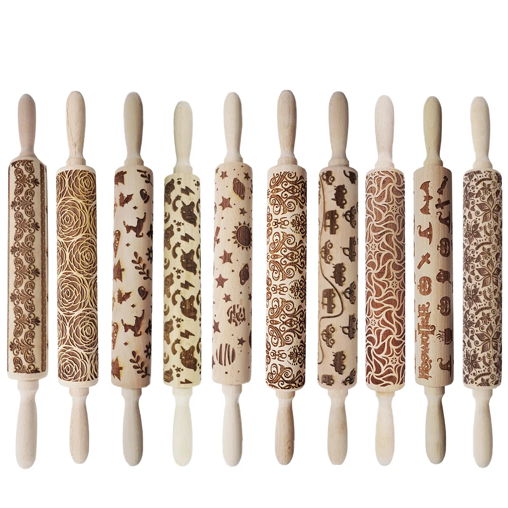 10 kind of Christmas Halloween Embossing Rolling Pin Baking Cookies Noodle Biscuit Fondant Cake Dough Engraved RollerSnowflake
10 kind of Christmas Halloween Embossing Rolling Pin Baking Cookies Noodle Biscuit Fondant Cake Dough Engraved RollerSnowflake