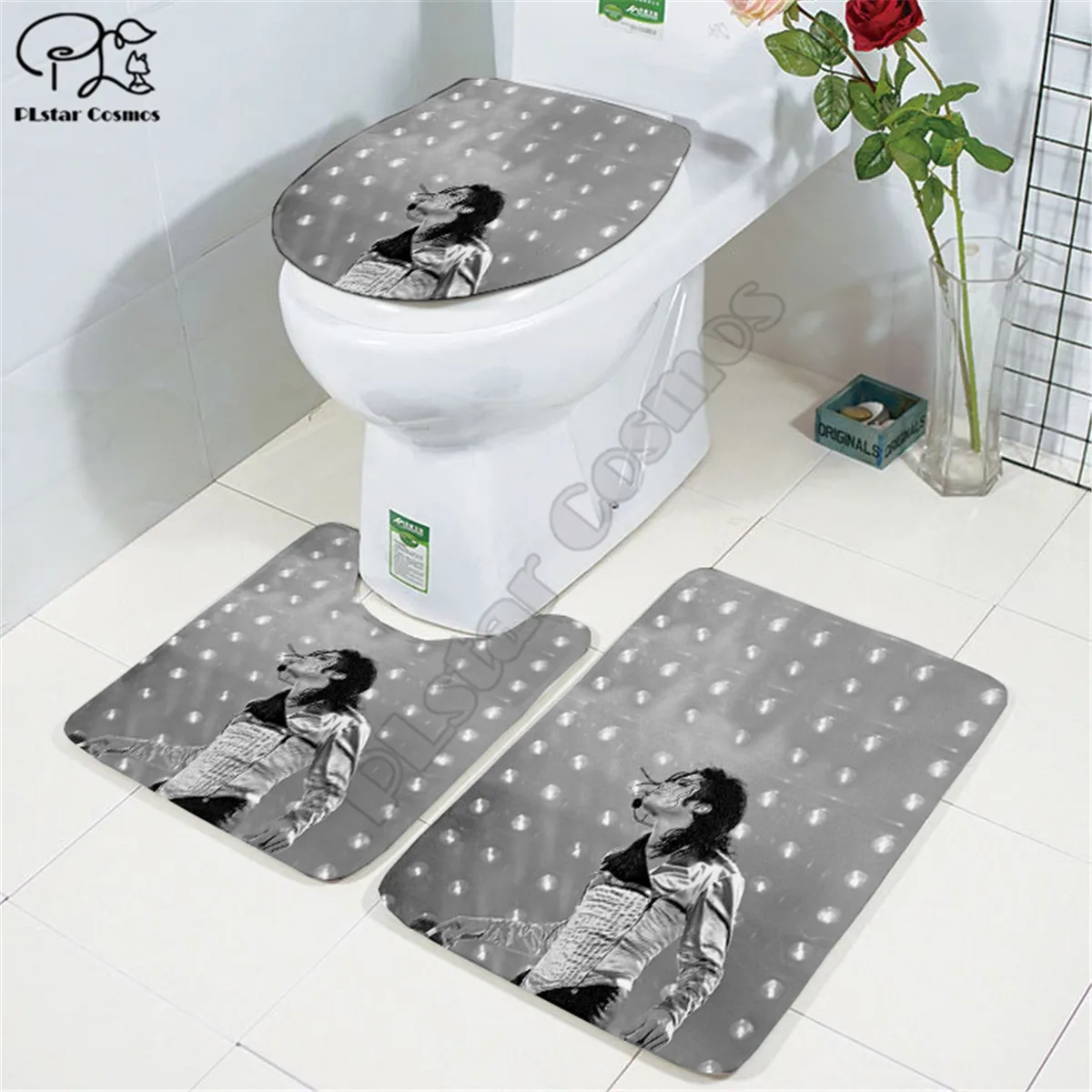 Michael Jackson pattern 3D printed Bathroom Pedestal Rug Lid Toilet Cover Bath Mat Set drop shipping style-3
Michael Jackson pattern 3D printed Bathroom Pedestal Rug Lid Toilet Cover Bath Mat Set drop shipping style-3