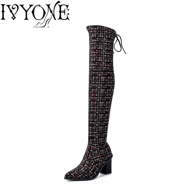 Over the Knee Boots Classic Lattice Women Boots Block High Heel Pointed Toe Big Size 34-43 Short Plush Keep Warm Women Pumps
Over the Knee Boots Classic Lattice Women Boots Block High Heel Pointed Toe Big Size 34-43 Short Plush Keep Warm Women Pumps