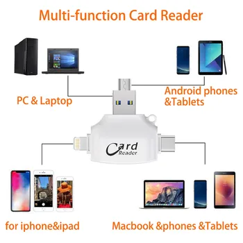 Elisona high quality 4 in 1 Multifunctional Memory Card Reader Connector OTG Hub Adapter For iOS Android Smartphones Tablet PCs
Elisona high quality 4 in 1 Multifunctional Memory Card Reader Connector OTG Hub Adapter For iOS Android Smartphones Tablet PCs