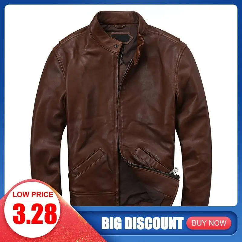 2020 Dark Brown Men Casual Leather Jacket Large Size XXXL Genuine Sheepskin Autumn Slim Fit Natural Leather Coat FREE SHIPPING
2020 Dark Brown Men Casual Leather Jacket Large Size XXXL Genuine Sheepskin Autumn Slim Fit Natural Leather Coat FREE SHIPPING