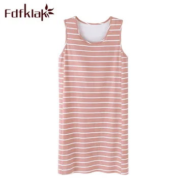 Summer New Sleeveless Women Sleepwear Dress Nightgowns Pink Striped Sleeping Gowns Woman Night Wear Plus Size M-XXL Fdfklak 
Summer New Sleeveless Women Sleepwear Dress Nightgowns Pink Striped Sleeping Gowns Woman Night Wear Plus Size M-XXL Fdfklak
