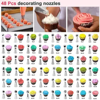82Pcs/set Cake Decorating Tools Kit Turntable Pastry Nozzles For Cream Confectionery Bags Icing Piping Nozzles Tips Baking Tools
82Pcs/set Cake Decorating Tools Kit Turntable Pastry Nozzles For Cream Confectionery Bags Icing Piping Nozzles Tips Baking Tools