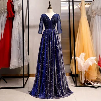 Kesna 2020 Elegant Evening Dress Long Sleeve Luxury Lace applique Beaded Long Fomal Dresses Navy Blue Evening Gown Party Dress
Kesna 2020 Elegant Evening Dress Long Sleeve Luxury Lace applique Beaded Long Fomal Dresses Navy Blue Evening Gown Party Dress
