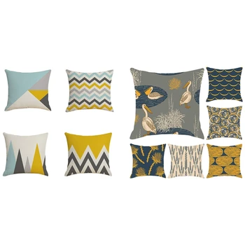 6 Pcs Yellow Geometric Cushion Covers Pillows Cover Car & 4 Pcs Yellow + Light Blue Unique Pattern Pillow Cover 
6 Pcs Yellow Geometric Cushion Covers Pillows Cover Car & 4 Pcs Yellow + Light Blue Unique Pattern Pillow Cover