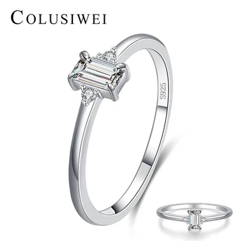Colusiwei Authentic 925 Sterling Silver Emerald Cut Rectangle Clear CZ Finger Rings for Women Engagement Statement Jewelry
Colusiwei Authentic 925 Sterling Silver Emerald Cut Rectangle Clear CZ Finger Rings for Women Engagement Statement Jewelry