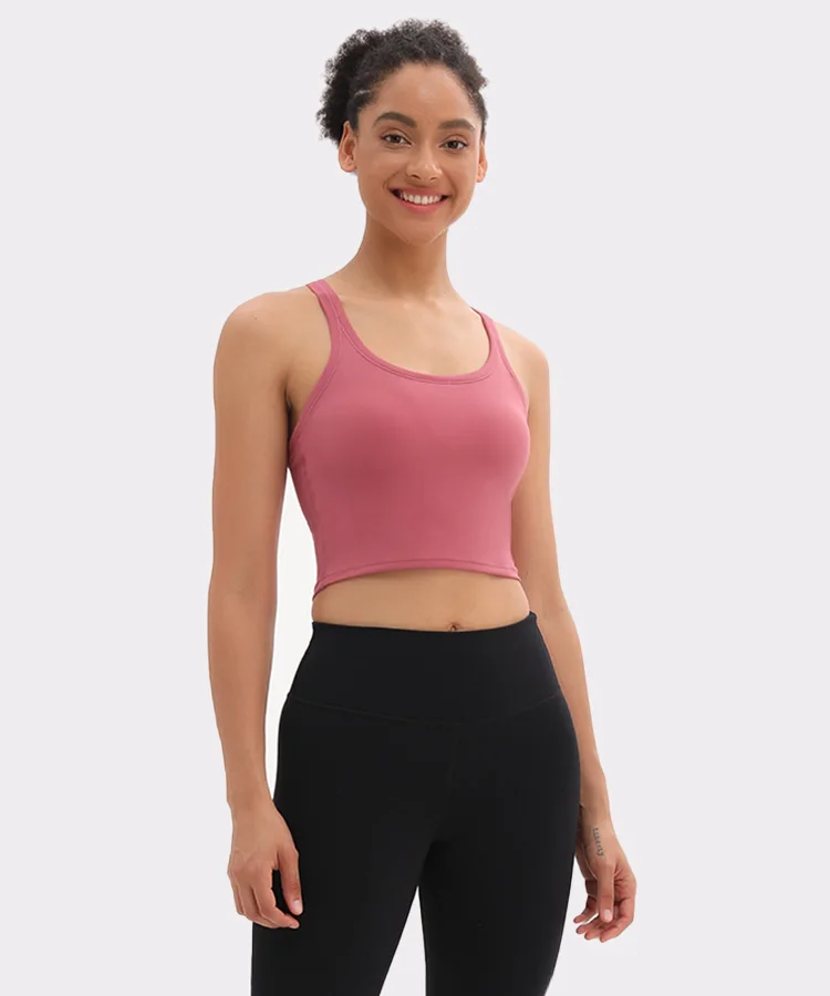 CretKoav 2020 New Sports Vest Women Elastic Tight Sleeveless Running Vest Sexy Crop Top Workout Quick-Dry Yoga Shirts With Pads CretKoav 2020 New Sports Vest Women Elastic Tight Sleeveless Running Vest Sexy Crop Top Workout Quick-Dry Yoga Shirts With Pads