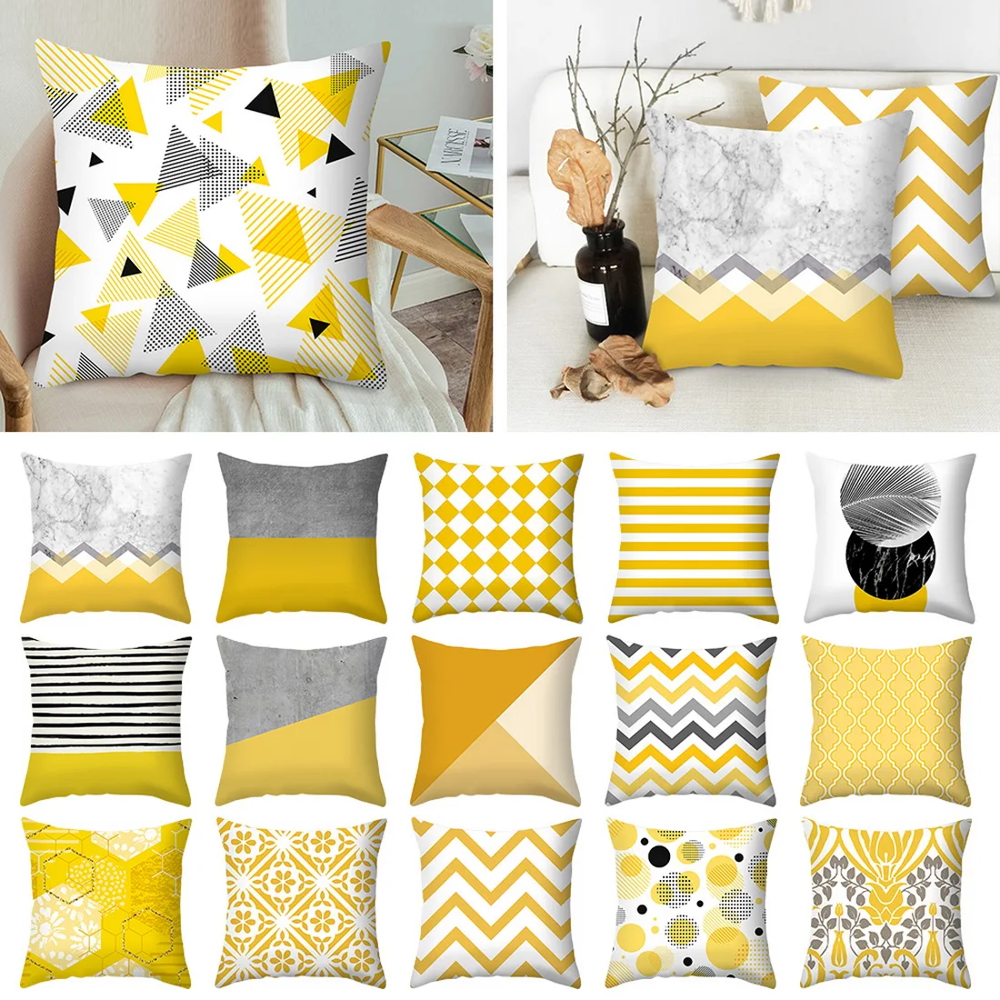 Geometric Printed Throw Pillow Case Yellow Gray Diamond Wave Waist Cushion Cover Office Sofa Housse de Coussin Kussenhoes
Geometric Printed Throw Pillow Case Yellow Gray Diamond Wave Waist Cushion Cover Office Sofa Housse de Coussin Kussenhoes