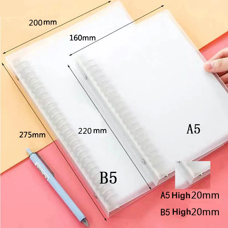 A4 A5 B5 Loose-leaf folder plastic frosted metal binder data file contains pp loose-leaf book file folder 20/26/30 hole clip
A4 A5 B5 Loose-leaf folder plastic frosted metal binder data file contains pp loose-leaf book file folder 20/26/30 hole clip