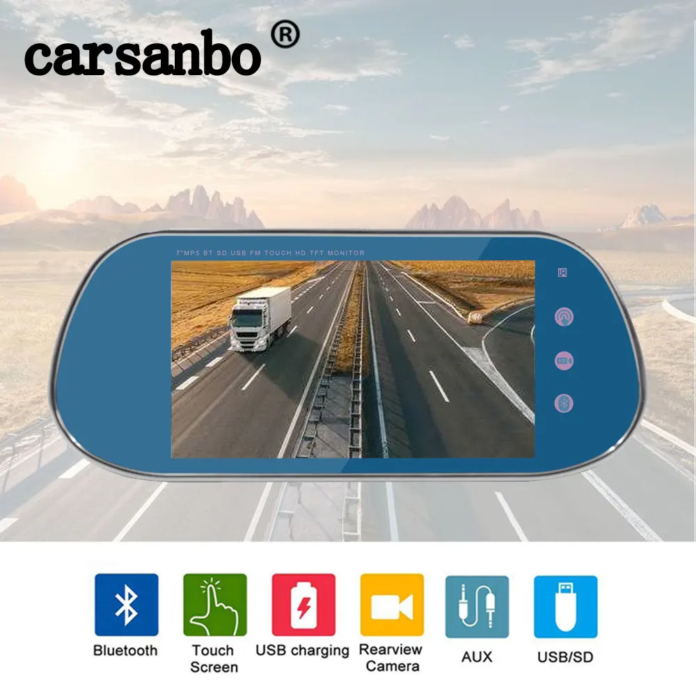 Carsanbo 12V 24V 7 Inch Touch Screen Car Rearview Monitor Mp5 Video Player Bluetooth USB SD Mirror Link For Car Rear Camera
Carsanbo 12V 24V 7 Inch Touch Screen Car Rearview Monitor Mp5 Video Player Bluetooth USB SD Mirror Link For Car Rear Camera
