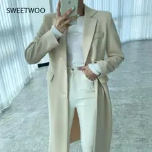 Korean Chic OL Autumn Winter Long Tailored Coat Notched Two Button Back Split Blazers Jacket Women Long Sleeve Top Suit Fashion
Korean Chic OL Autumn Winter Long Tailored Coat Notched Two Button Back Split Blazers Jacket Women Long Sleeve Top Suit Fashion