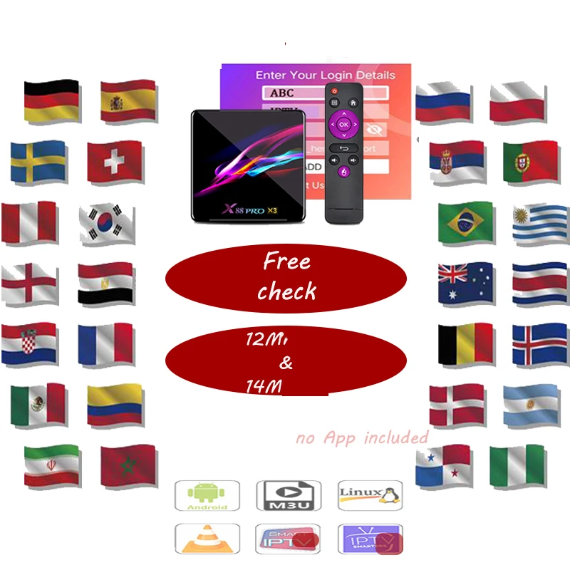 Android world tvBox iptv Smart TV 12m ios PCLinux TV Enigma2 M3u Iptv Italy UK German Spanish Arabic Premium iptv noApp included
Android world tvBox iptv Smart TV 12m ios PCLinux TV Enigma2 M3u Iptv Italy UK German Spanish Arabic Premium iptv noApp included