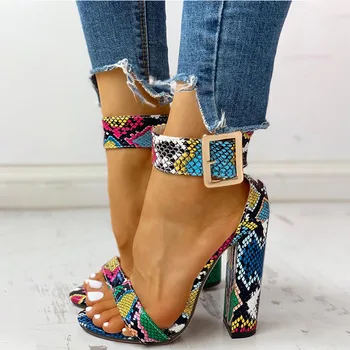 Summer Buckle Ankle Strap Snake Print Women Sandals High Heels Square Heel Fashion Sandals Pumps Dropshipping Size 35-40
Summer Buckle Ankle Strap Snake Print Women Sandals High Heels Square Heel Fashion Sandals Pumps Dropshipping Size 35-40