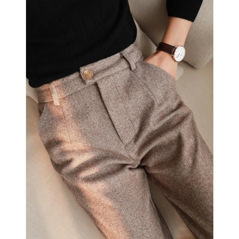 2020 Autumn Winter Women's Harem Pants Plus Size Thick Woolen Pencil Pants Female Korean Office Lady Ankle-length Trousers Mujer
2020 Autumn Winter Women's Harem Pants Plus Size Thick Woolen Pencil Pants Female Korean Office Lady Ankle-length Trousers Mujer