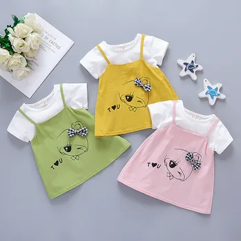 Kids Girls Short Sleeve Round Neck Little Girl Print Bow Fake Two Dresses платье для девочки
Kids Girls Short Sleeve Round Neck Little Girl Print Bow Fake Two Dresses платье для девочки