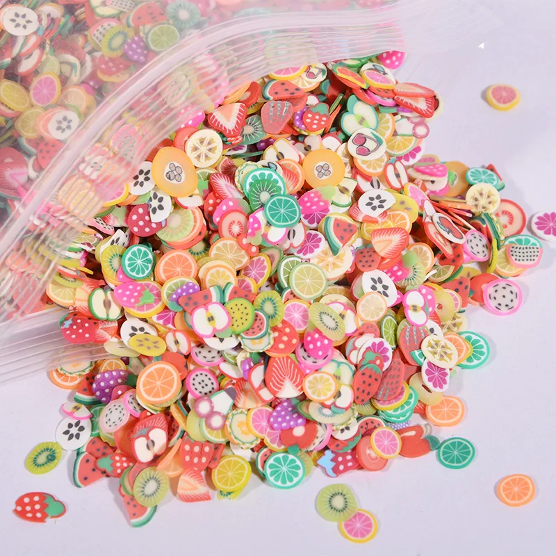 

1000pcs/Bag 3D Tiny Cute Nails Decorations Art Accessories Star/Cartoon/Flower/Fruit/Feather Fimo Slices Slicing Nail