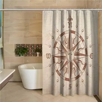 Compass Hotel Quality Polyester Shower Curtain Old Compass Rose A Sun Face Lady on It Instrument Distances Between Points
Compass Hotel Quality Polyester Shower Curtain Old Compass Rose A Sun Face Lady on It Instrument Distances Between Points
