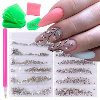 1440pcs AB White Nail Rhinestones Crystal SS3-SS40 Diamond Glitter Strass Nail Art Decorations Accessories Flatback Gems NF880 
1440pcs AB White Nail Rhinestones Crystal SS3-SS40 Diamond Glitter Strass Nail Art Decorations Accessories Flatback Gems NF880