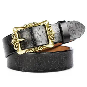 Gold Floral Buckle Genuine Leather Women Belt Fashion Lady Cowskin Jeans Waistband Ceinture Femme ZLB411
Gold Floral Buckle Genuine Leather Women Belt Fashion Lady Cowskin Jeans Waistband Ceinture Femme ZLB411