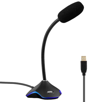 

CK Flexible USB Condenser Microphone For Computer With Led Light For Recording Gaming Chatting Computer Microphones