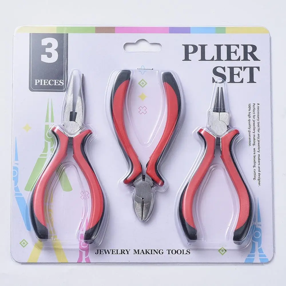 3pcs DIY Jewelry Tool Sets Jewelry Making Supplies Craft DIY Pliers Tool Set Side Cutting Plies Wire Cutter Pliers Black Red
3pcs DIY Jewelry Tool Sets Jewelry Making Supplies Craft DIY Pliers Tool Set Side Cutting Plies Wire Cutter Pliers Black Red
