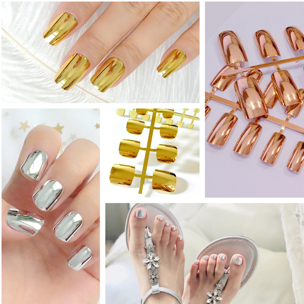 24Pcs Metal Mirror Press On Fake Nails Artificial False Nails For Design DIY Full Cover Salon Tips Manicure Tool
24Pcs Metal Mirror Press On Fake Nails Artificial False Nails For Design DIY Full Cover Salon Tips Manicure Tool